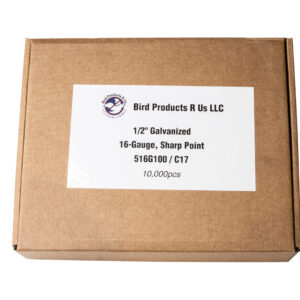 ½" Galvanized Hog Rings – 16 Gauge, Sharp Point (10,000pcs/Pack)